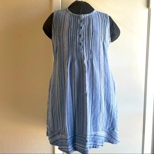 Striped Denim Sleeveless Dress